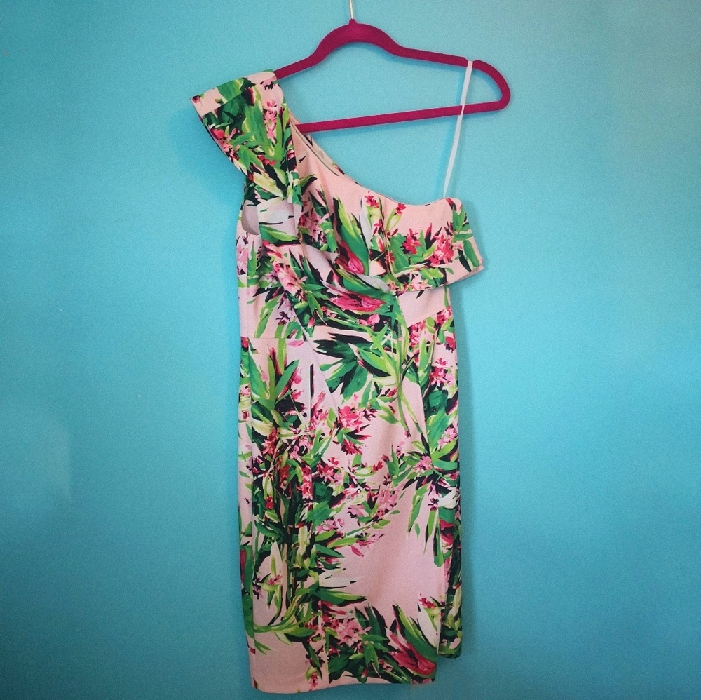 Tommy Hilfiger Tropical Off-The-Shoulder Dress